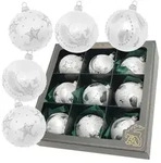 Krebs Glas Lauscha Christbaumkugeln, Silber, Glas, 8x8x8 cm, Dekoration,