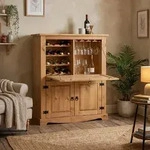 Idimex Weinschrank, Braun, Holz, Kiefer, Vintage, 98x121x40 cm, FSC Mix,...