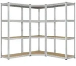 Juskys Regalsystem, Silber, Metall, 155x160x155 cm, Freizeit, Heimwerken, Werkstatt