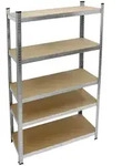 ECD-Germany Lagerregal, Silber, Metall, Rechteckig, 30x170x70 cm, Freizeit,