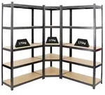 Proregal Eckregal, Schwarz, Metall, Rechteckig, 90x180x40 cm, Freizeit, Heimwerken,