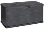 Kissenbox, Anthrazit, Kunststoff, 118 cm, Made in Italy, Deckel, Rollen, rollbar,