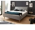 P & B Polsterbett Frieda, Grau, Holz, Esche,Birke, Buche, massiv, 160x200 cm, Reach,