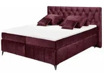ed exciting design Boxspringbett, Weinrot, Kunststoff, Uni, H2, 7-Zonen, H&ouml;he ca. 16