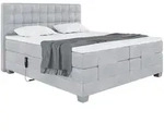 Meblini Boxspringbett, Hellgrau, Textil, H3, 7-Zonen, 140x200 cm, Schlafzimmer,
