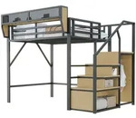 Flieks Hochbett, Schwarz, Metall, 140x200 cm, Kinder- & Jugendzimmer,...