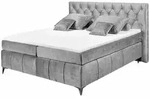 ed exciting design Boxspringbett, Hellgrau, Kunststoff, Uni, H2, 7-Zonen, H&ouml;he ca.