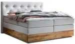 Belanoti Boxspringbett, Wei&szlig;, Textil, Echtholz,Eiche, 7-Zonen, 160x200 cm,