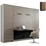 QMM TraumM&ouml;bel Schrankbett, Braun, Schwarz, Holzwerkstoff, 140x200 cm,...