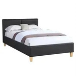 CARO-M&ouml;bel Polsterbett, Schwarz, Textil, Vintage, 120x200 cm, Schlafzimmer, Betten,