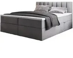 Trada Boxspringbett, Grau, Textil, H3, Rechteckig, 160x200 cm, Schlafzimmer, Betten,