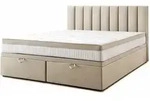 Trada Boxspringbett, Beige, Textil, H3, Rechteckig, 160x200 cm, Schlafzimmer, Betten,
