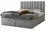 Trada Boxspringbett, Grau, Textil, H3, Rechteckig, 160x200 cm, Schlafzimmer, Betten,