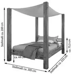 SAM Himmelbett, Beige, Akazienholz, Echtholz,Akazie, Rechteckig, Schlafzimmer, Betten