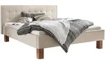 Hasena Polsterbett, Nussbaum, Beige, Holz, Nussbaum, massiv, 160x200 cm,