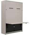 QMM TraumM&ouml;bel Schrankbett, Grau, Holzwerkstoff, 140x200 cm, Schlafzimmer, Betten,