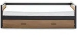 Vente-Unique Bettrahmen, Natur, Metall, Holzwerkstoff, Uni, 1-Sitzer, 90x190 cm,