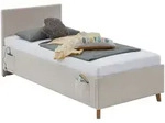 Stylife Polsterbett, Beige, Holz, Eukalyptusholz, 90x200 cm, Reach, gepolstertes