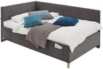 Stylife Polsterliege, Anthrazit, Holz, Eukalyptusholz, 120x200 cm, Reach,
