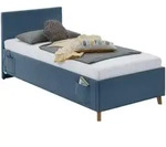 Stylife Polsterbett, Blau, Holz, Eukalyptusholz, 120x200 cm, Reach, gepolstertes