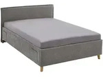 Stylife Polsterbett, Grau, Holz, Kautschukholz,Birke, Buche, massiv, 140x200 cm,