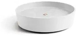 Ecopots Blumentopfuntersetzer, Wei&szlig;, Kunststoff, Beton Optik, Rund, 9 cm,