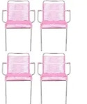 Fiam Gartensessel-Set Spaghetti, Alu, Pink, Metall, Kunststoff, Rundrohr, 57x85x57