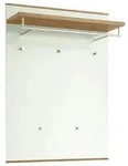 Garderobenpaneel, Wei&szlig;, Eiche, Holz, Metall, Holzwerkstoff, furniert, 80x109x27 cm,