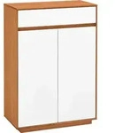 Schuhschrank, Eiche, Wei&szlig;, Holz, Holzwerkstoff, Eiche, 1 Schublade(n) Schubladen,