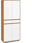 Garderobenschrank, Wei&szlig;, Eiche, Holz, Holzwerkstoff, Eiche, teilmassiv, 6 F&auml;cher, 2