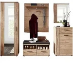 Garderobe, Eiche, Holz, Textil, Wildeiche, furniert, massiv, 265x205x41 cm,