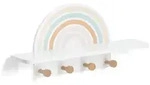 Zeller Present Kindergarderobe Rainbow, Wei&szlig;, Holz, Holzwerkstoff, Kiefer, 48x13x24