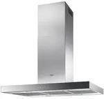 Dieter Knoll Dunstabzugshaube, Schwarz, Edelstahl, Metall, Glas, 90x85-115x61.2 cm,