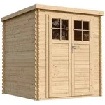 Timbela Holz-Gartenhaus, Beige, Holz, 204x200x204 cm, Aufbewahrung & Schutzh&uuml;llen,