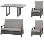 Siena Garden Loungegarnitur, Grau, Metall, Kunststoff, Textil, Keramik,...