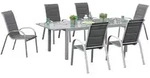 Gardenson Gartenset, Silber, Braun, Textil, Glas, Metall, 7-teilig, St&uuml;hle