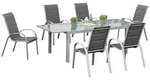 Gardenson Gartenset, Anthrazit, Silber, Metall, Glas, Textil, 7-teilig, Tisch