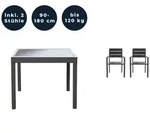 Home Deluxe Sitzgruppe, Anthrazit, Metall, Glas, Gartenm&ouml;bel, Gartenm&ouml;bel-Sets
