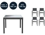 Home Deluxe Sitzgruppe, Anthrazit, Metall, Glas, Gartenm&ouml;bel, Gartenm&ouml;bel-Sets