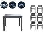 Home Deluxe Sitzgruppe, Anthrazit, Metall, Glas, Gartenm&ouml;bel, Gartenm&ouml;bel-Sets