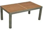 Gardenson Gartentisch, Beige, Metall, Kunststoff, Akazie, massiv, rechteckig,...