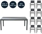 Home Deluxe Sitzgruppe, Anthrazit, Metall, Gartenm&ouml;bel, Gartenm&ouml;bel-Sets
