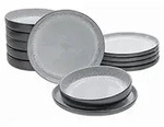 Creatable Tafelservice, Hellgrau, Keramik, 12-teilig, lebensmittelecht, Essen &