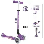 Globber Kinderscooter Primo Foldable Plus Lights, Lila, Hellrosa, Kunststoff,