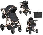 Moni Kinderwagen, Schwarz, Metall, 61x107x96 cm, unisex, Baby on Tour, Kinderwagen,