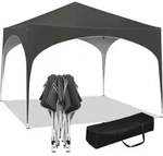 Woltu Pavillon, Grau, Metall, 300x260x300 cm, Sonnen- & Sichtschutz, Pavillons &