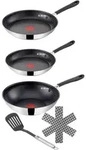 Tefal Pfannenset, Silber, Metall, Rund, antihaftbeschichtet, Kochen, Pfannen