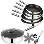 Tefal Pfannenset, Silber, Metall, Rechteckig, antihaftbeschichtet, Kochen, Pfannen