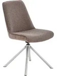 Novel Stuhl, Edelstahl, Cappuccino, Metall, Textil, konisch, rund, A-Form, 49x88x64