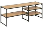 Tv-Element Seaford, Schwarz, Wildeiche, Holzwerkstoff, 3 F&auml;cher, 120x46x33 cm,